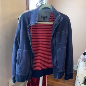 Banana Republic Red and Navy Striped Shirt